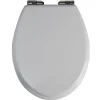 Abattant WC bois blanc uni frein de chute