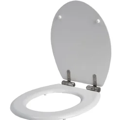 Abattant WC bois blanc uni frein de chute