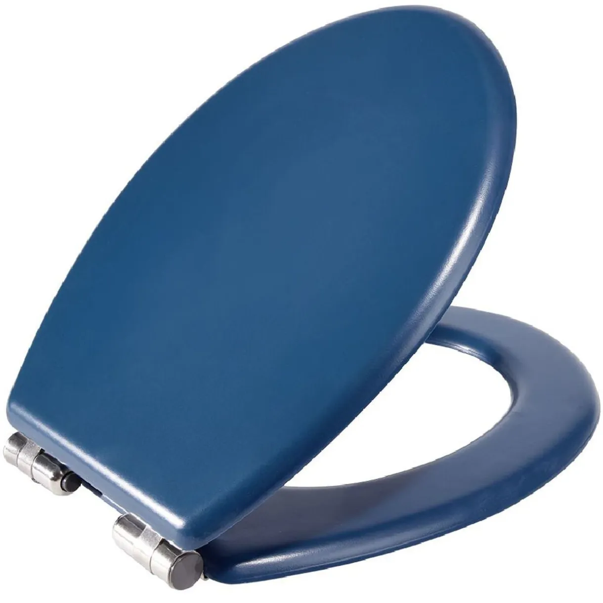 Abattant WC bois bleu avec frein de chute déclipsable réglable < Gifi Best