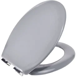 Abattant WC duroplast gris avec frein de chute déclipsable réglable < Gifi Online