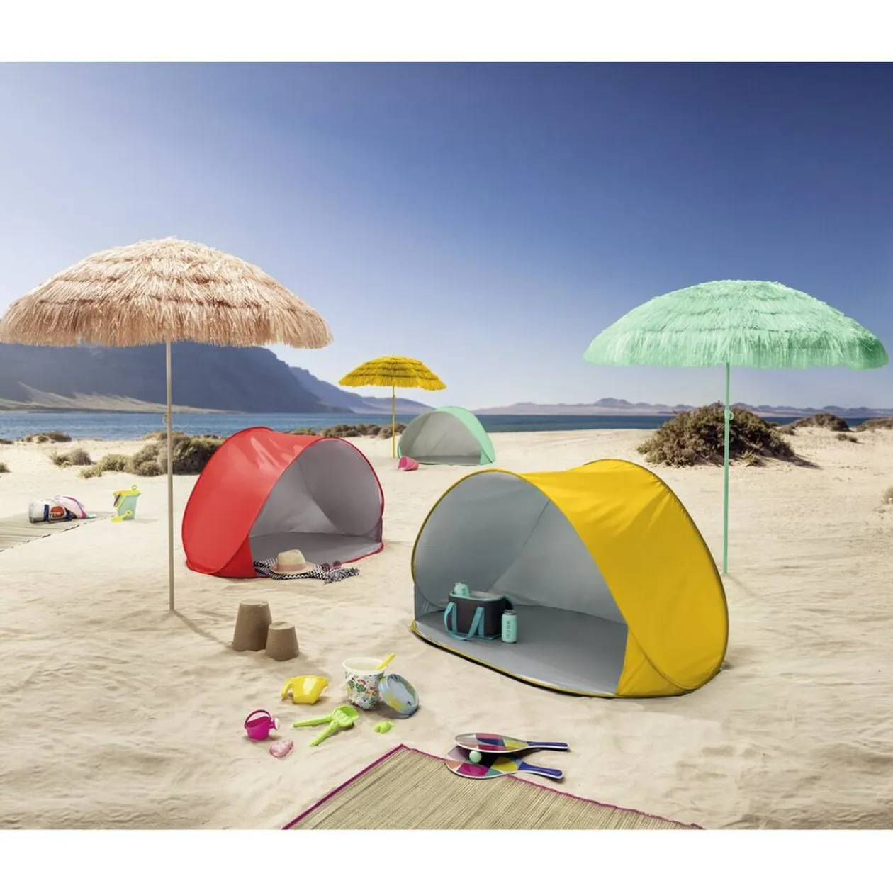 Abri de plage pop-up 94x143xH84cm (3 couleurs)
