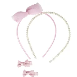 Accessoire cheveux fille x4 serres tête et barrettes noeuds (2 modèles) < Gifi New