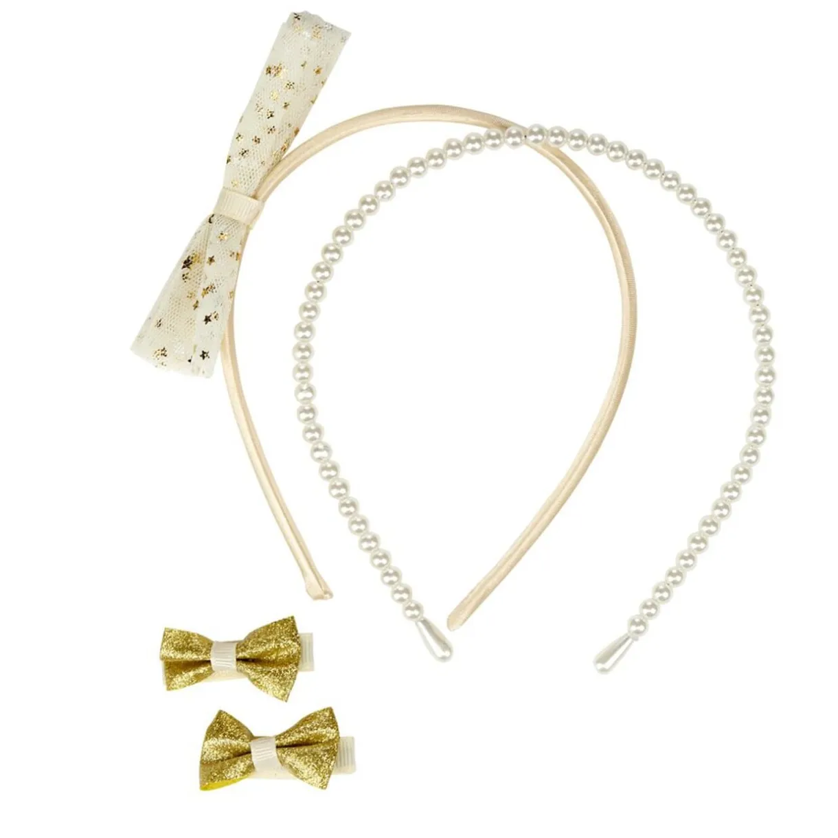 Accessoire cheveux fille x4 serres tête et barrettes noeuds (2 modèles) < Gifi New