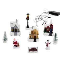 Accessoire pour village de Noël avec lumière 10 pièces < Gifi Online