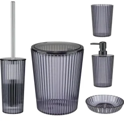 Accessoires salle de bain x5 plastique noir transparent < Gifi Best