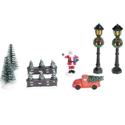 Accessoires village de Noël 8 pièces