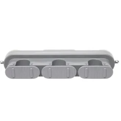 Accroche balai 3 emplacements plastique gris 29x6xH8cm