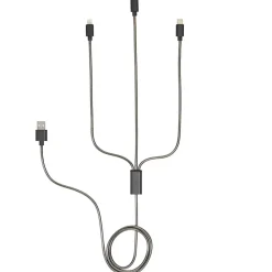 Adaptateur métal USB 3 en 1 USB-C - micro USB - Lightning