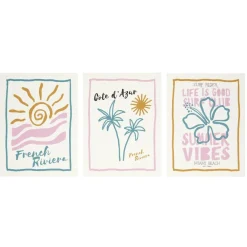 Affiche décorative x3 thème bord de mer 10x15cm (4 modèles)
