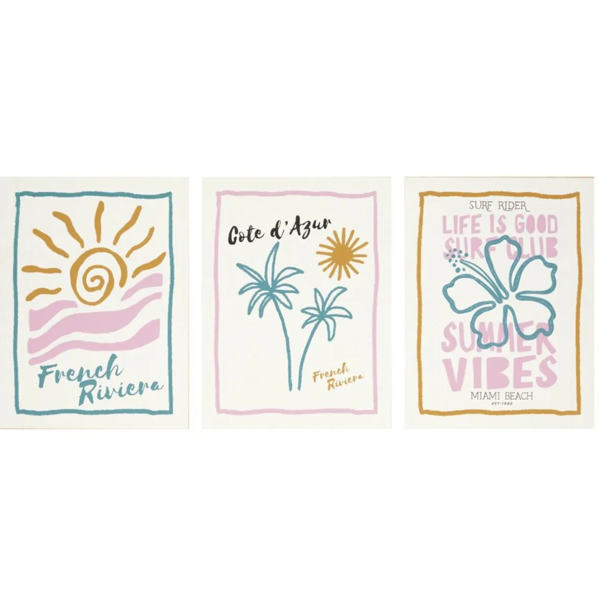 Affiche décorative x3 thème bord de mer 50x70cm (4 modèles) < Gifi Discount