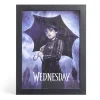 Affiche Mercredi Addams dans cadre bois noir 33,5x44,5xH1,5cm < Gifi Best
