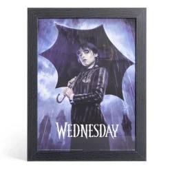 Affiche Mercredi Addams dans cadre bois noir 33,5x44,5xH1,5cm < Gifi Best