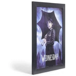 Affiche Mercredi Addams dans cadre bois noir 33,5x44,5xH1,5cm < Gifi Best