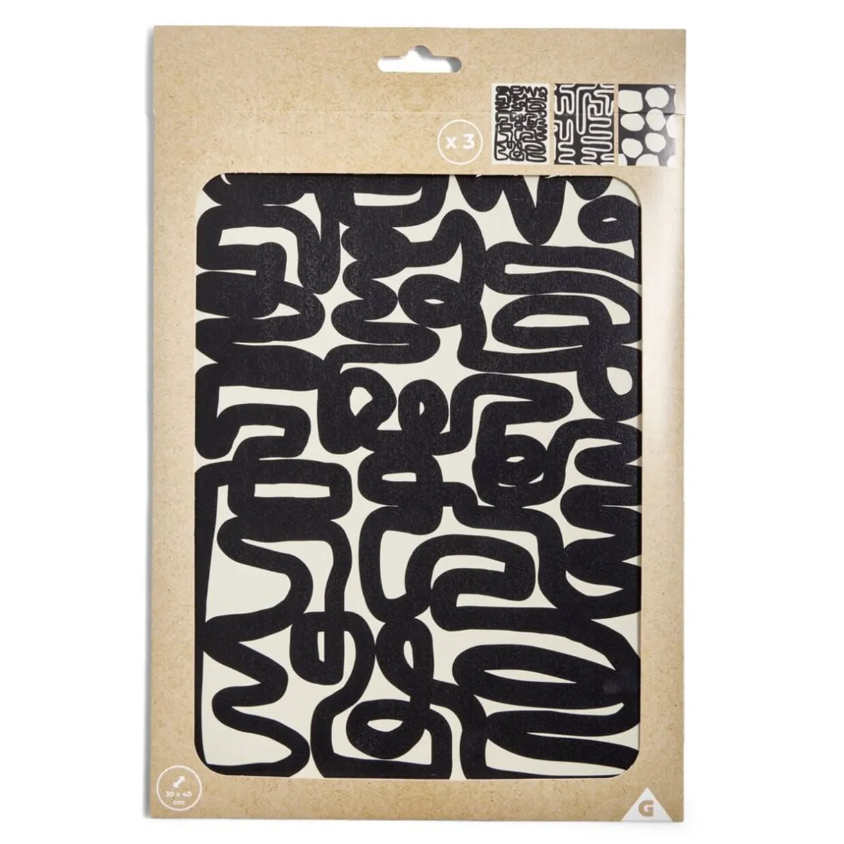 Affiche papier x3 thème abstrait noir et beige 30x40cm < Gifi New