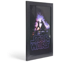 Affiche Star Wars Battle dans cadre bois noir 33,5x44,5xH1,5cm