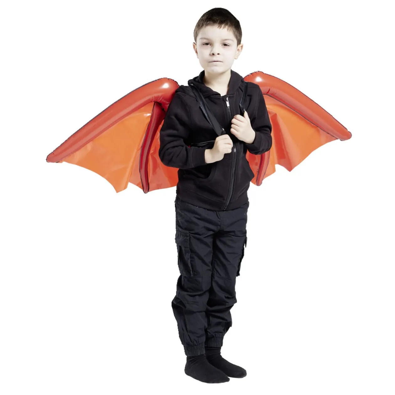 Ailes gonflables araignée Halloween noires et rouges - Taille unique