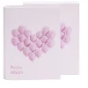 Album photo motif coeur 21x26cm - 2 modèles rose ou bleu