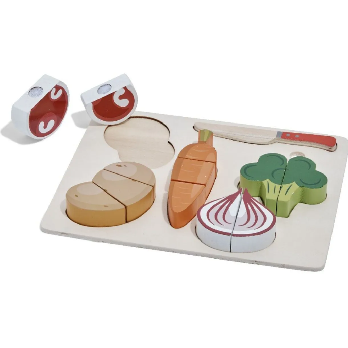 Aliment à découper avec planche bois 7 pièces < Gifi Clearance