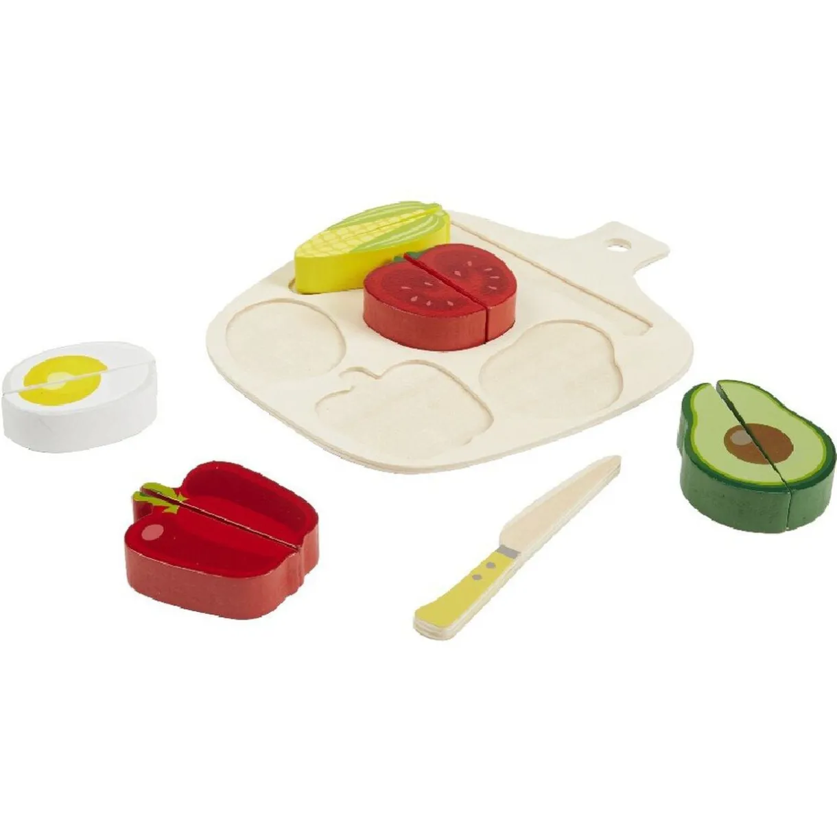Aliment à découper avec planche bois 7 pièces < Gifi Clearance