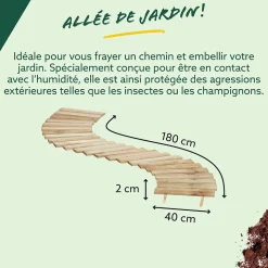 Allée de jardin 180x28cm en bois < Gifi Outlet