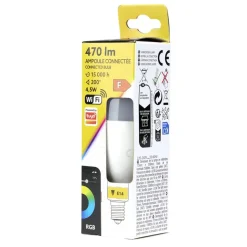 Ampoule LED connectée couleurs changeantes RGB 200° E14 470lms 4,5W