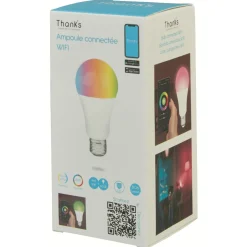 Ampoule LED connectée couleurs changeantes E27 60 W < Gifi