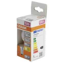 Ampoule LED E14 G45 blanc chaud Osram 4,9W=40W 470lms classe F < Gifi New