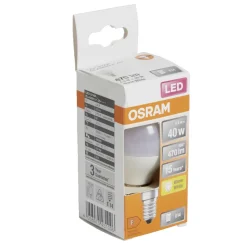 Ampoule LED E14 G45 blanc chaud Osram 4,9W=40W 470lms classe F < Gifi New