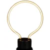 Ampoule LED E27 néon forme ampoule ronde jaune H15,5cm