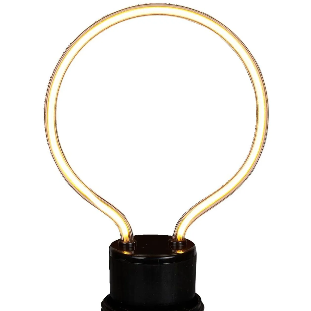 Ampoule LED E27 néon forme ampoule ronde jaune H15,5cm