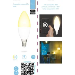 Ampoule ovale LED connectée E14 40 W