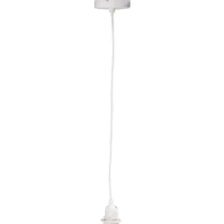 Ampoule suspendue câble blanc E27 Ø6xH120cm