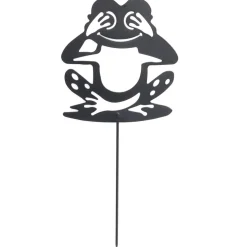 Animal déco à planter grenouille métal noir H37cm < Gifi New
