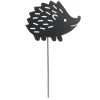 Animal déco à planter hérisson métal noir H37cm