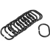 Anneau de douche forme ovale plastique noir x12 < Gifi