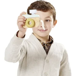 Appareil photo en bois pour enfant 9x9xEp3,5cm < Gifi
