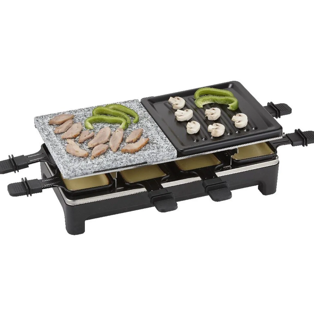 Appareil à raclette avec pierre de cuisson 8 personnes 1500W < Gifi New
