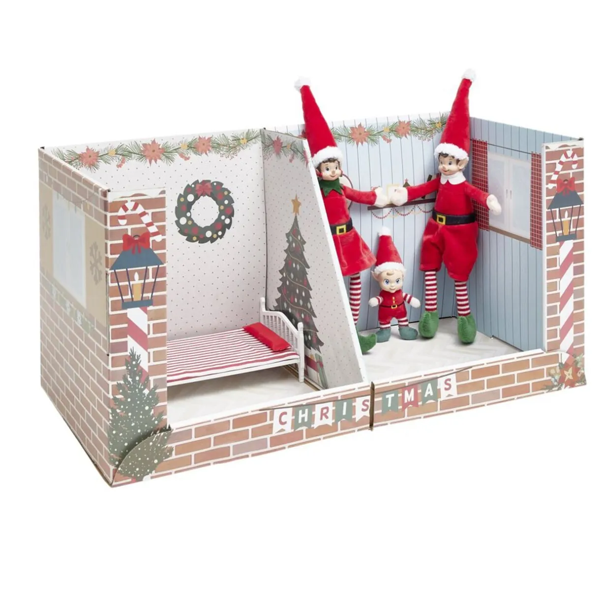 Appartement 2 pièces pour lutin farceur empilable en carton 30x30xH60cm < Gifi Hot