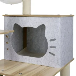 Arbre à chat avec couchages/griffoirs/balle 48x48xH120cm < Gifi Best