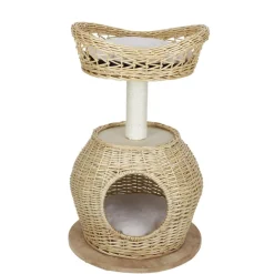 Arbre à chat en jacinthe beige Ø45xH72,5cm