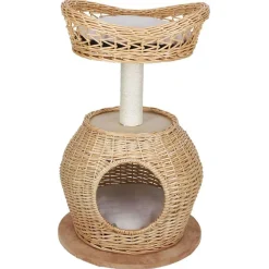 Arbre à chat en jacinthe beige Ø45xH72,5cm