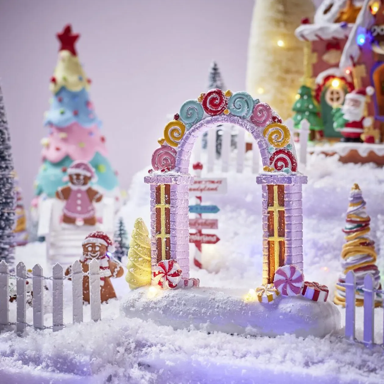 Arche lumineuse à poser pour village animé de Noël