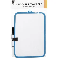 Ardoise effaçable à sec Tucson blanc et bleu