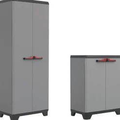 Armoire de garage plastique x2 tailles haute et basse H173cm