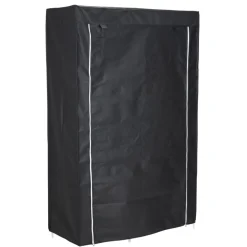 Armoire dressing tissu 1 penderie 6 cases noire 105x45xH165,5cm < Gifi Online