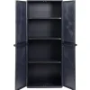Armoire haute de garage plastique noire 3 tablettes 68x39xH166cm