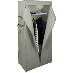 Armoire textile avec étagère et portant 70x45x155cm < Gifi Outlet