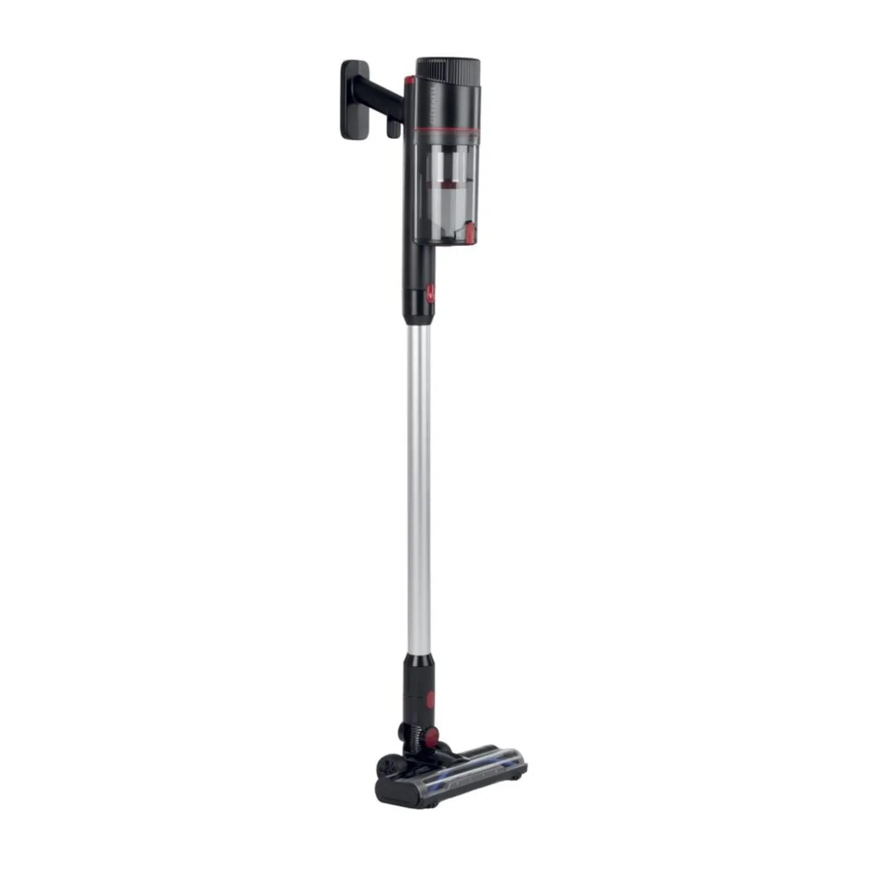 Aspirateur balai sans fil 6 accessoires CleanMaxx noir et rouge H109cm