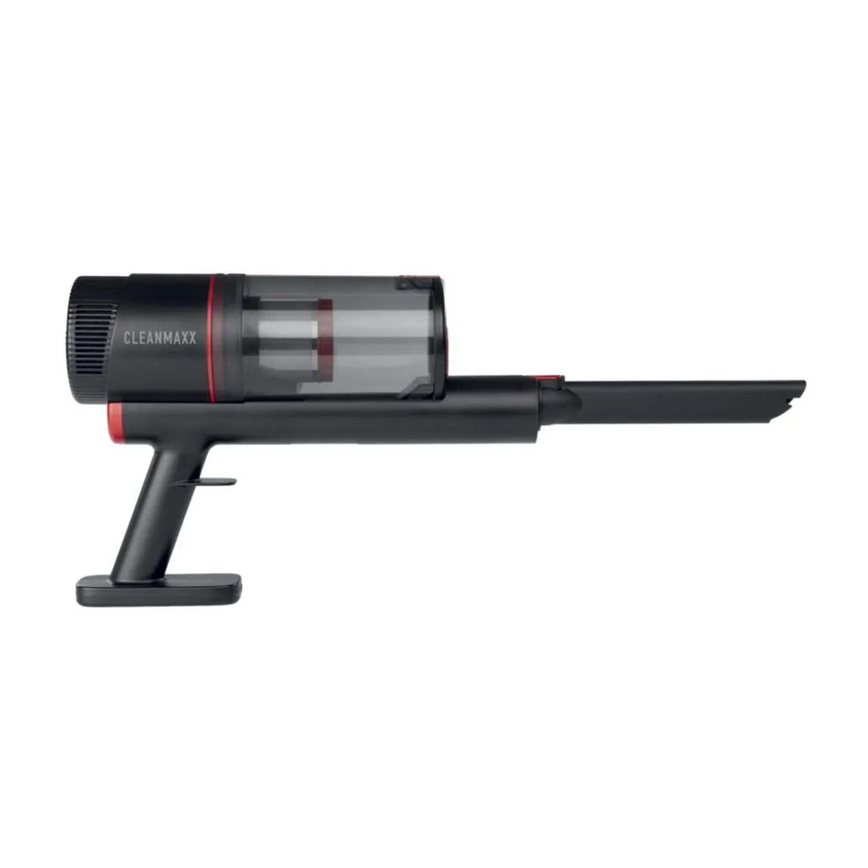 Aspirateur balai sans fil 6 accessoires CleanMaxx noir et rouge H109cm