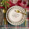 Assiete dessert imprimé Noël contour motif jacquard faïence Ø20 cm < Gifi Hot
